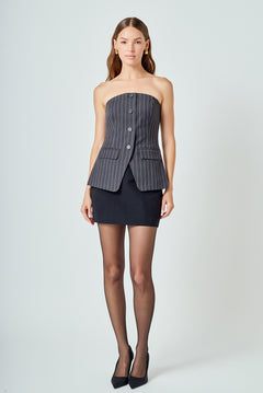 Strapless Pinstriped Vest