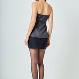 Strapless Pinstriped Vest