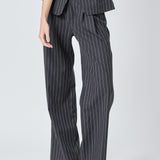 Pinstriped High Waisted Trouser