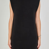 Mock Neck Sleeveless Knit Mini Dress