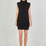 Mock Neck Sleeveless Knit Mini Dress