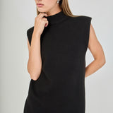 Mock Neck Sleeveless Knit Mini Dress