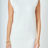 Mock Neck Sleeveless Knit Mini Dress