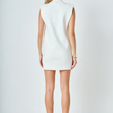 Mock Neck Sleeveless Knit Mini Dress
