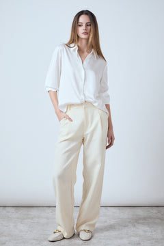 Ashton High Waisted Pleated Linen Pants