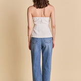 Linen Button Up Tube Top