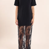 Mix Media T-shirt Lace Dress
