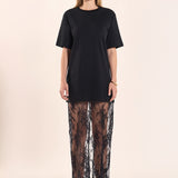 Mix Media T-shirt Lace Dress