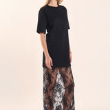 Mix Media T-shirt Lace Dress