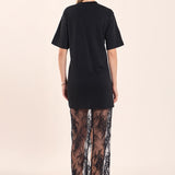 Mix Media T-shirt Lace Dress