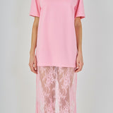 Mix Media T-shirt Lace Dress