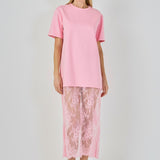Mix Media T-shirt Lace Dress