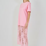 Mix Media T-shirt Lace Dress