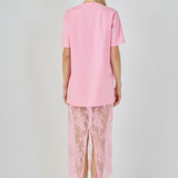 Mix Media T-shirt Lace Dress