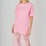 Mix Media T-shirt Lace Dress