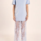 Mix Media T-shirt Lace Dress