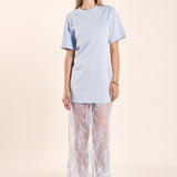 Mix Media T-shirt Lace Dress