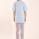 Mix Media T-shirt Lace Dress