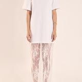 Mix Media T-shirt Lace Dress