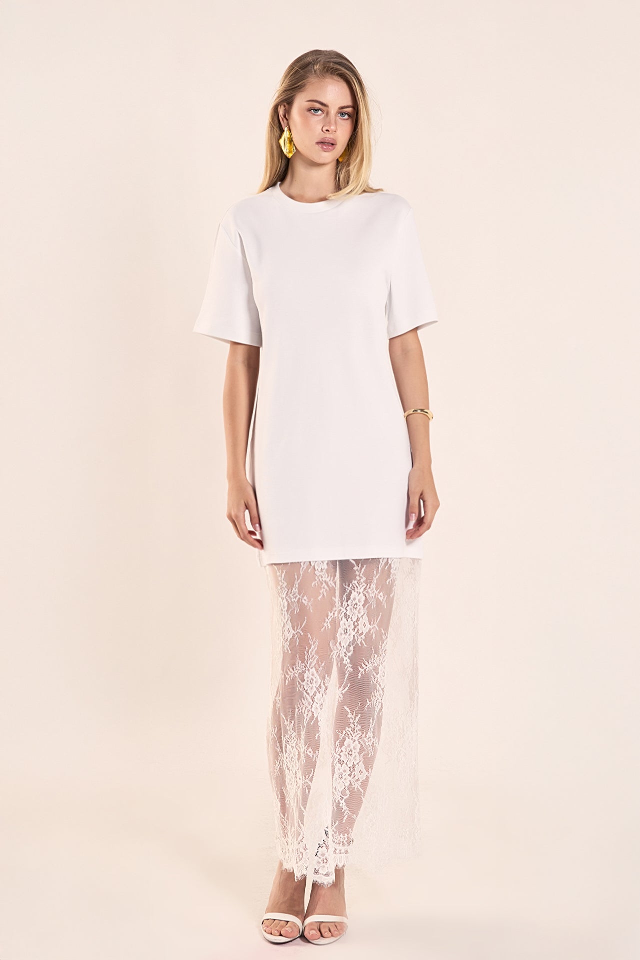 Endless Rose - Lace Satin Maxi Dress IVORY / L Endless Rose - Lace Satin Maxi Dress IVORY / L