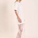 Mix Media T-shirt Lace Dress