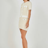 Round Neck Short Sleeve Cardigan Sweater