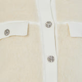 Round Neck Short Sleeve Cardigan Sweater