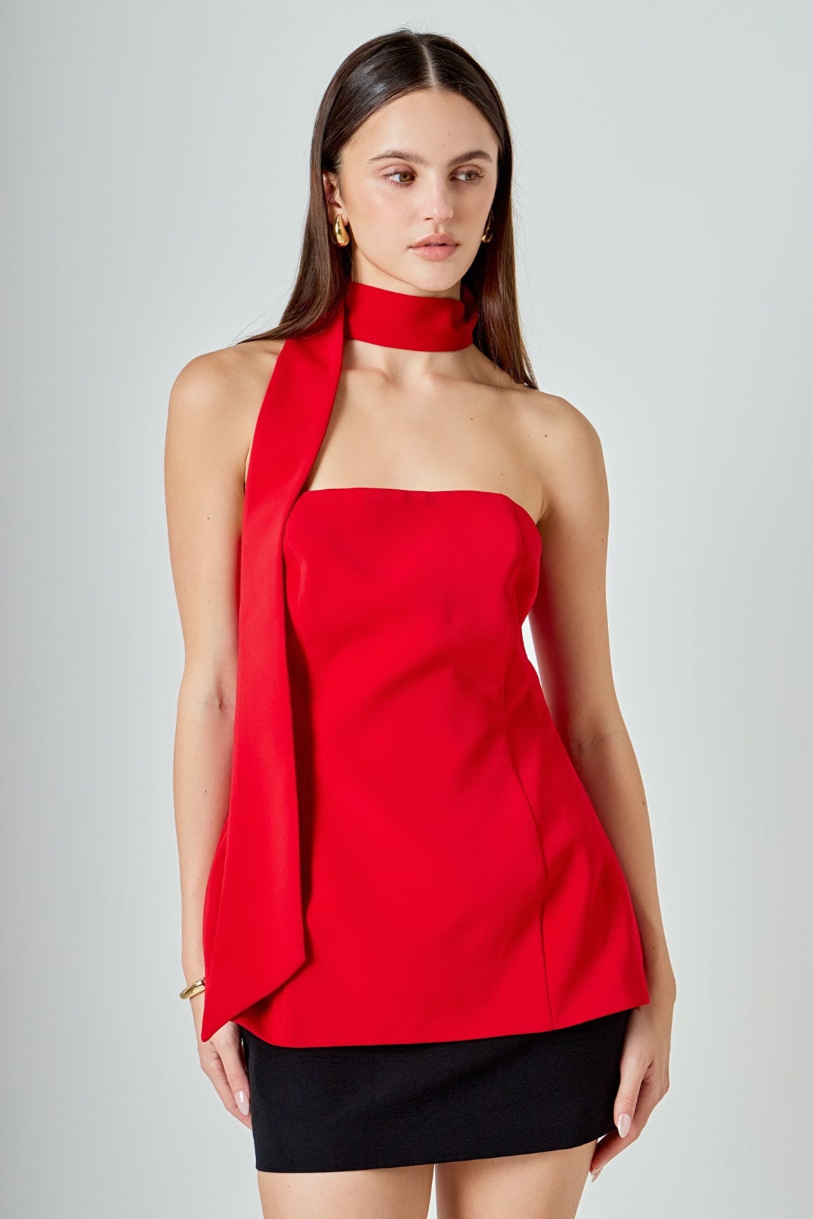 売れ筋商品|||エンドレスローズ カットソー トップス レディース Women's Strapless Buttoned Long Top Red Strapless Buttoned Long Top by Endless Rose | Rent the Runway