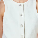 Round Neck Buttoned Knit Vest