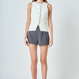 Round Neck Buttoned Knit Vest