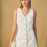 V-Neck A-Line Mini Dress
