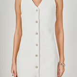 V-Neck A-Line Mini Dress