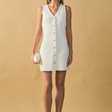 V-Neck A-Line Mini Dress