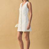 V-Neck A-Line Mini Dress