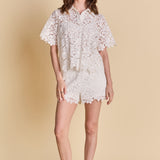 Lace Collared Top