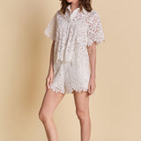 Lace Collared Top
