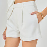 Charlotte Linen Pintucked Shorts