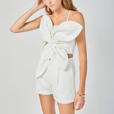 Charlotte Linen Pintucked Shorts