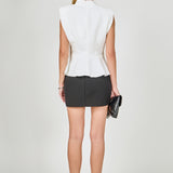 Mock Neck Sleeveless Peplum Top