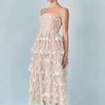 Endless Rose Women's Strapless Crochet Layered Midi Dress