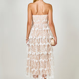 Strapless Crochet Layered Midi Dress