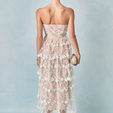 Strapless Crochet Layered Midi Dress