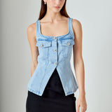 Zoe Denim Fitted Vest