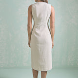 Jewel Buttoned Sleeveless Midi Dress