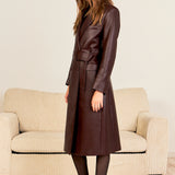 Premium Faux Leather Trench Coat