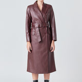 Premium Faux Leather Trench Coat