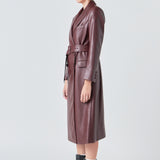 Premium Faux Leather Trench Coat