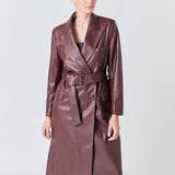 Premium Faux Leather Trench Coat