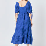 Bubble Puff Sleeve Maxi Dress