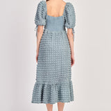 Bubble Puff Sleeve Maxi Dress